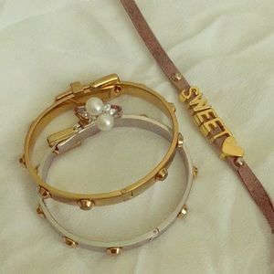 Faux pearl zirconia 14k ring